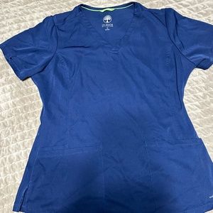 Navy healing hands scrub top